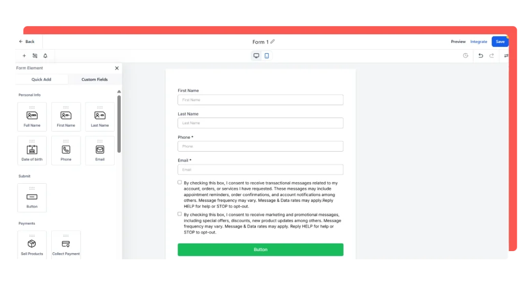 Form Builder - EireCRM