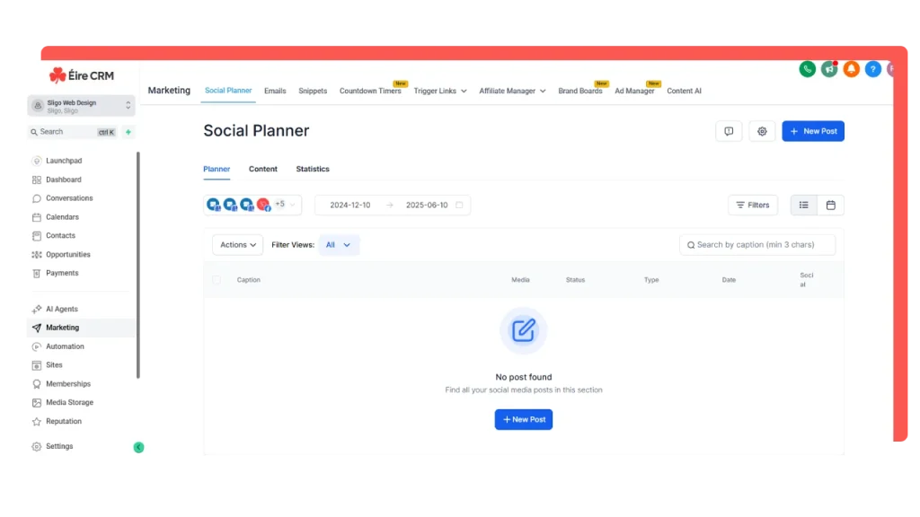 Social Planner - EireCRM
