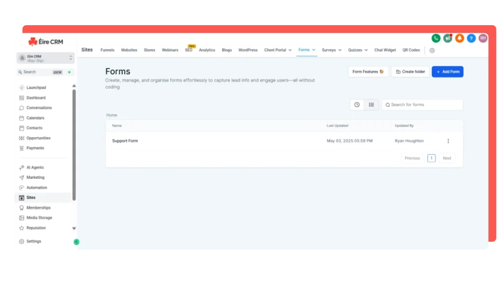 Surveys And Form Builder - EireCRM